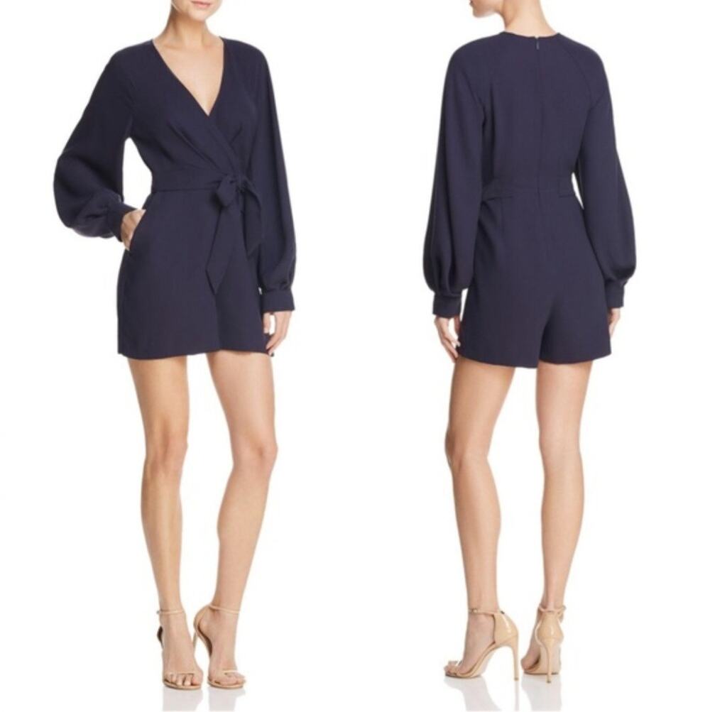 Whistles Women's Navy Mika Wide Sleeve Playsuit Romper NWT US Size 4